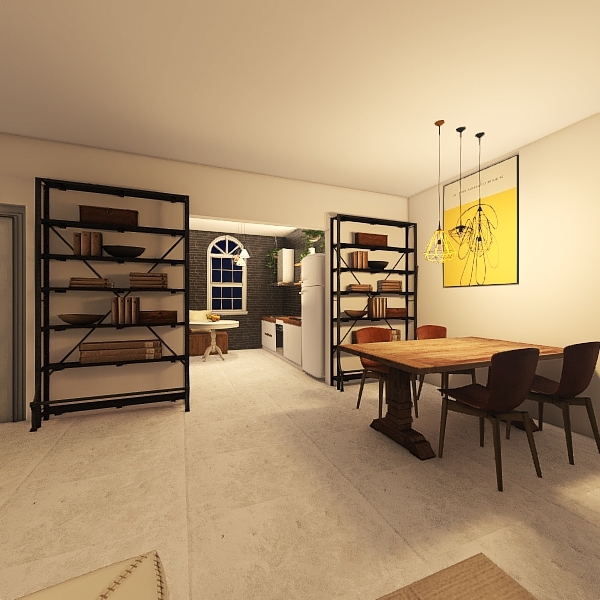 Boho chic studio apartment 3d design renderings