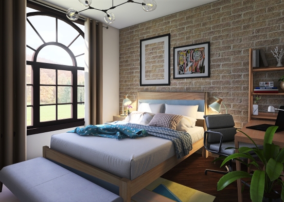 Tiny cozy bedroom Design Rendering