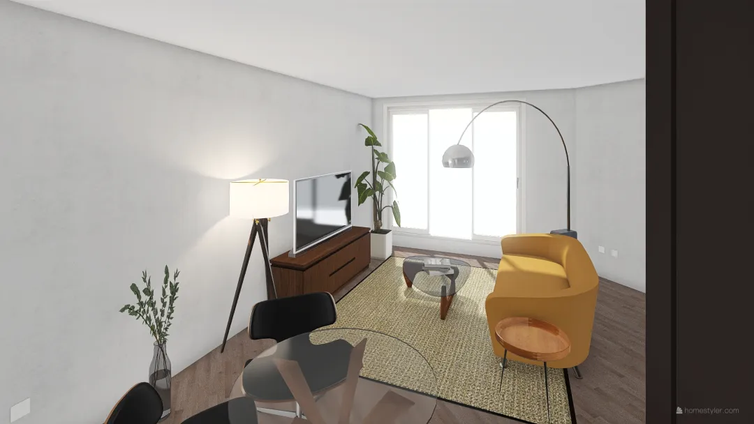 Piedmont 2BR (moved in the couch) 3d design renderings