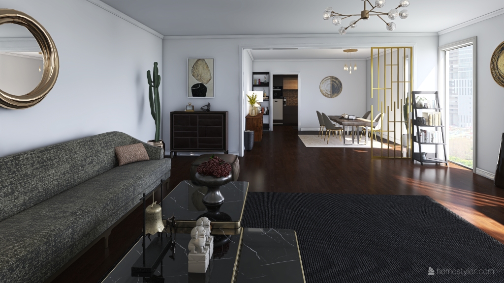 A cozy flat 3d design renderings