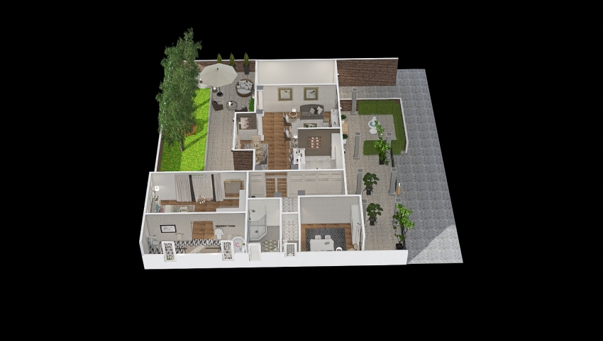 Penny's Town House.  Transitional style 3d design picture 524.52