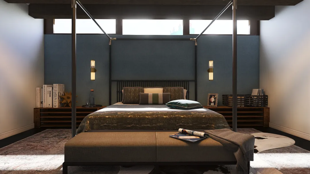 Guest Bedroom - Colorado Retreat 3d design renderings