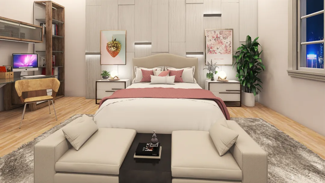 Girl Bedroom 3d design renderings