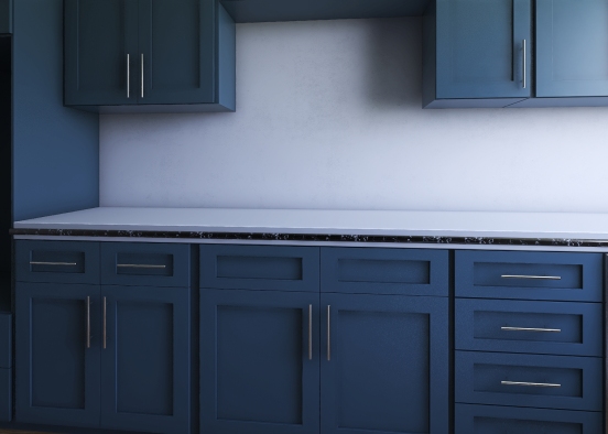 Blue Kitchen Design Rendering