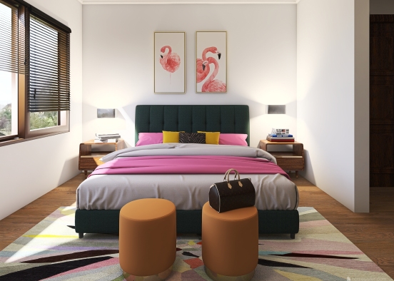 Colorful bedroom Design Rendering