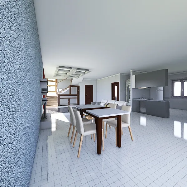 Ground Floor 1039 sq.ft Hallway 3d design renderings