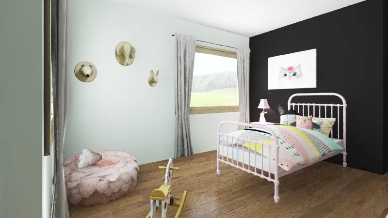 bedroom kids 3d design renderings