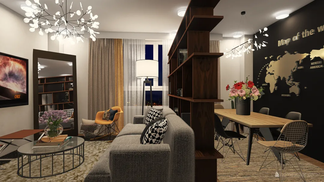 Apartamento toque noir Vanessa chez moi 3d design renderings