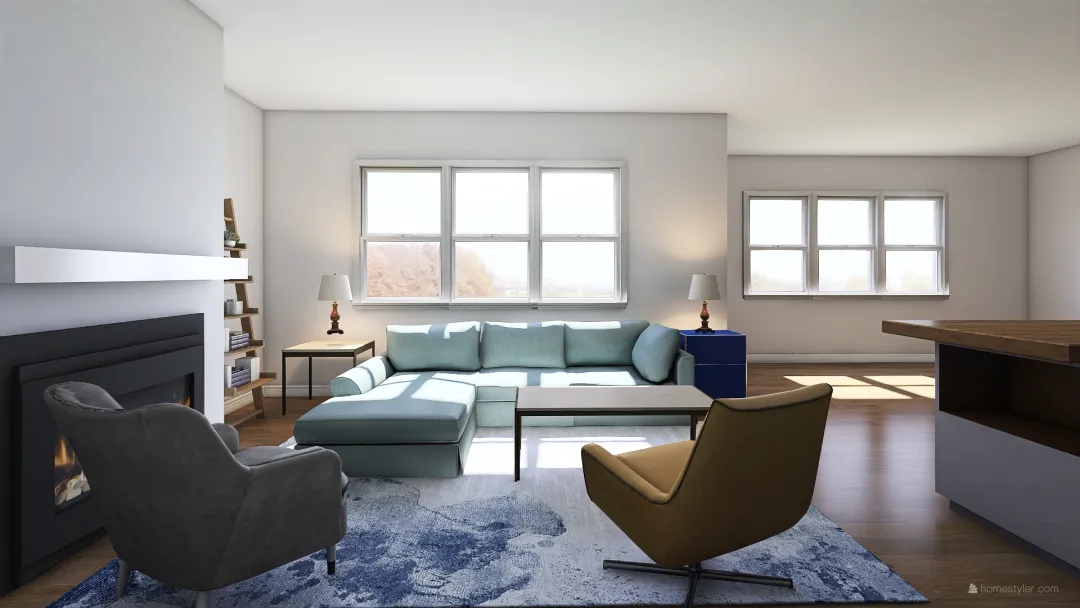 Katie F Living Room 3d design renderings