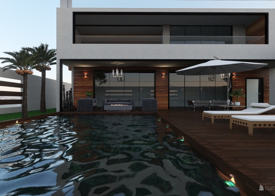 Luxury House with pool  Design Rendering