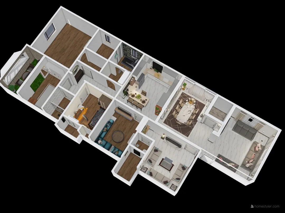 leving room 3d design renderings