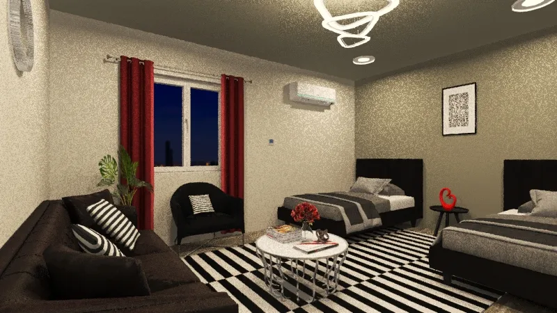 guest room 3d design renderings