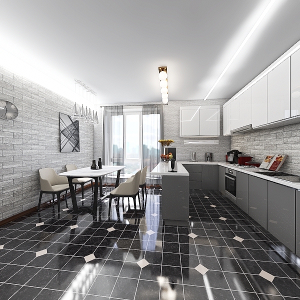 проект многокомнатной квартиры 3d design renderings