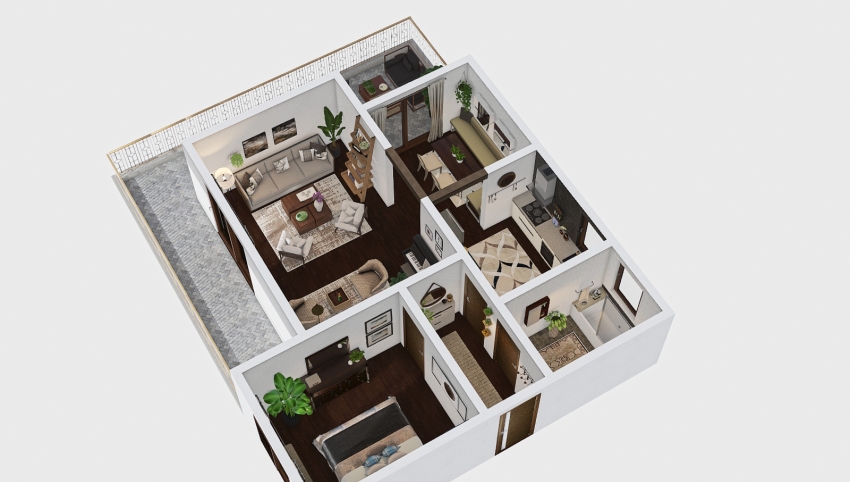 Countryside vacation house 3d design picture 105.56