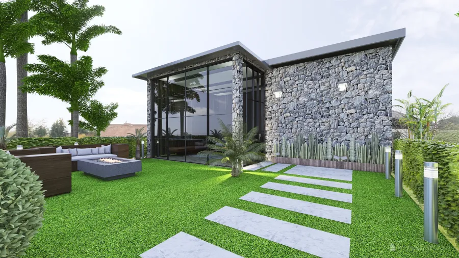 Rustic Industrial White Black Beige WoodTones Floor-Plan 3d design renderings