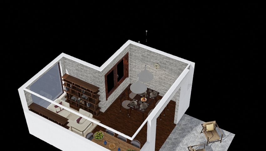 dining with a reading nook 3d design picture 33.34