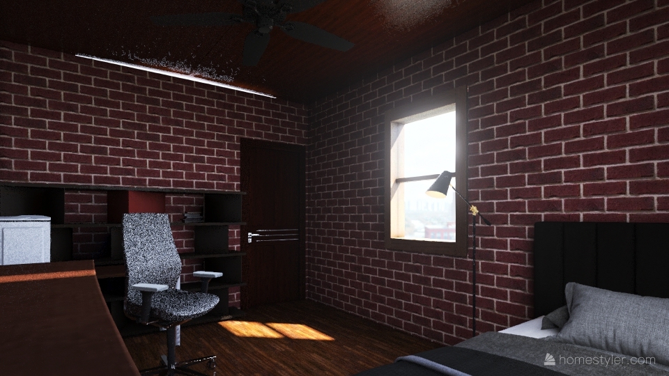 office bedroom 3d design renderings