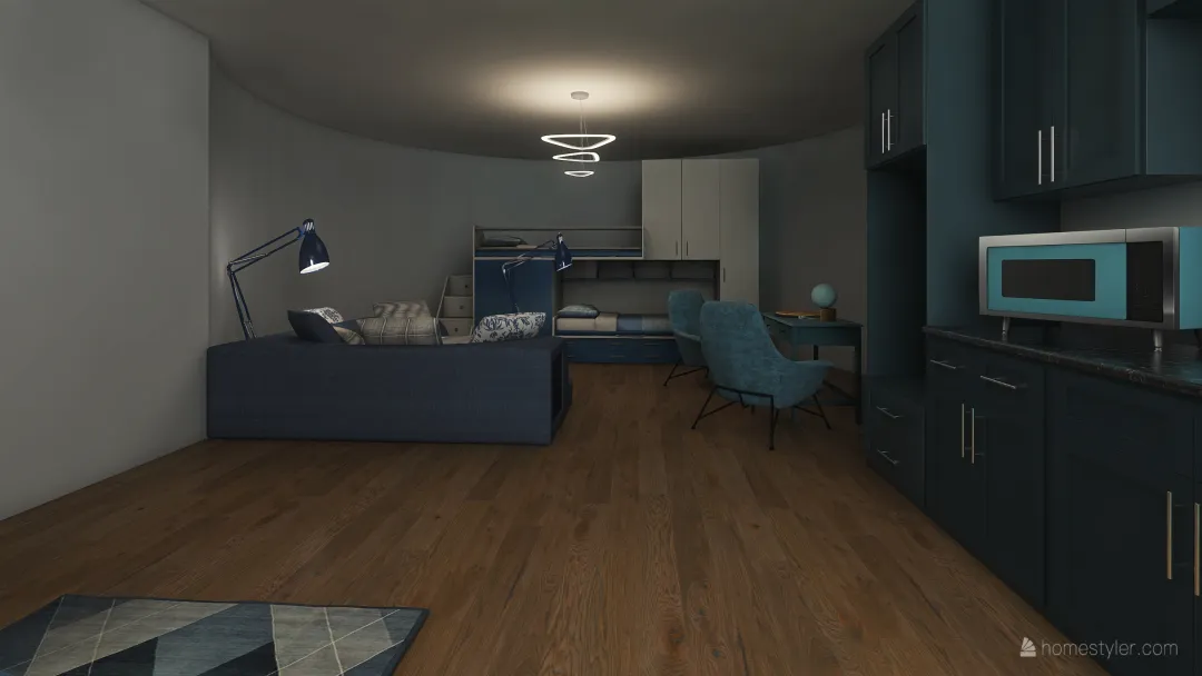 Blue house 3d design renderings