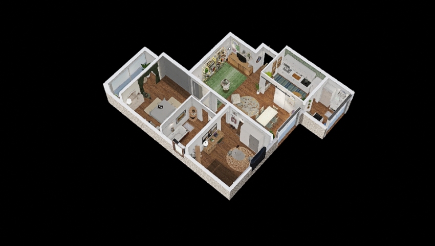 Green family home 3d design picture 96.49