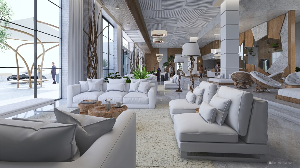 Modern HOTEL para vacaciones Grey 3d design renderings