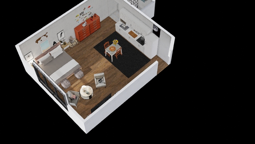 Studio apartment  3d design picture 47.26