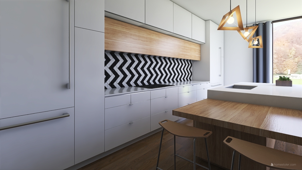Sleek kitchen 3d design renderings