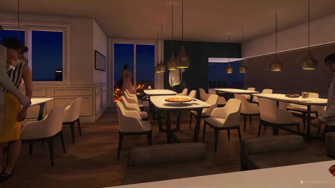 ristorante 3d design renderings