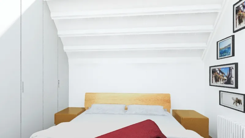 sypialnia czerwona 3d design renderings