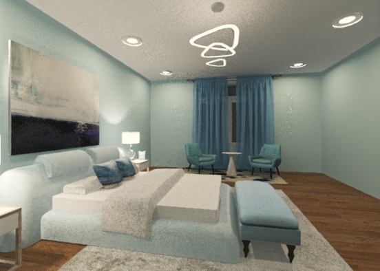 skyblue bedroom Design Rendering