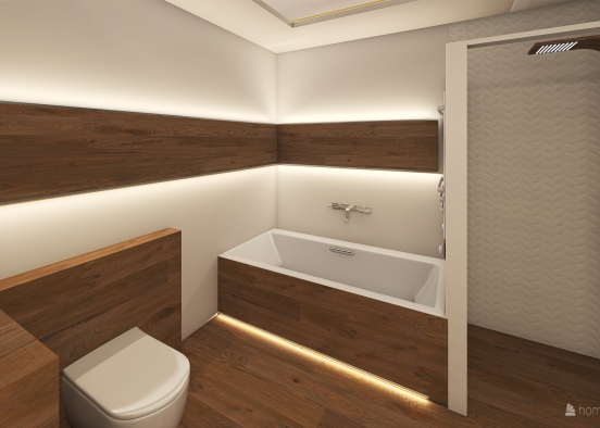 Warm Bathroom Design Rendering