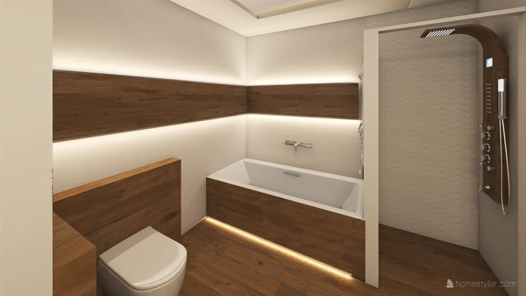 Warm Bathroom 3d design renderings