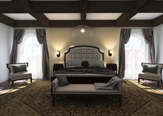contemporary bedroom Design Rendering