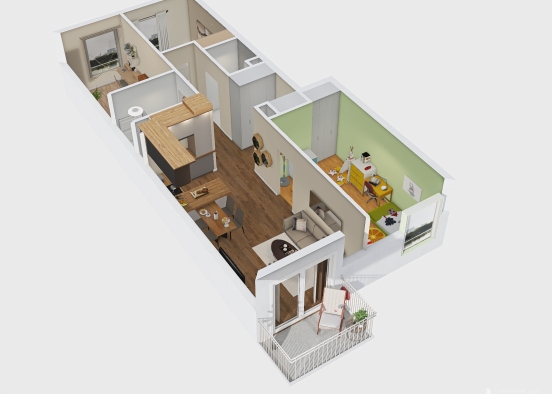 70 m2 Design Rendering