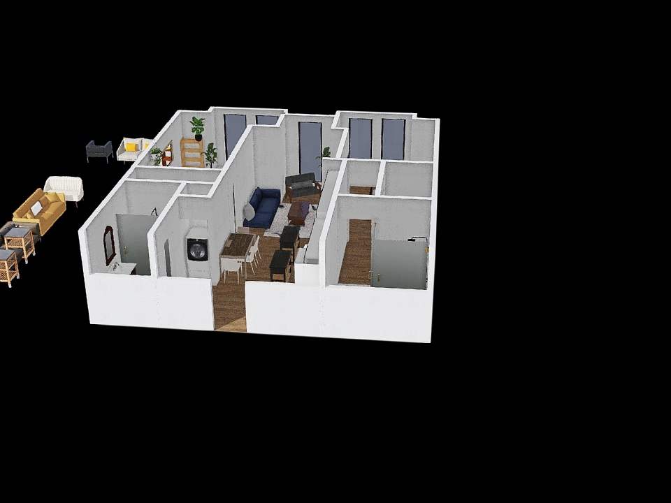 Isaacs Room -  OPTION A 3d design renderings