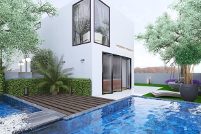 Contemporary House minimalista Flow Design Rendering