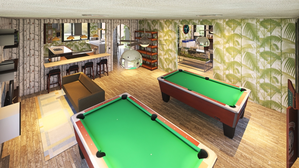 Billiard Room 3d design renderings