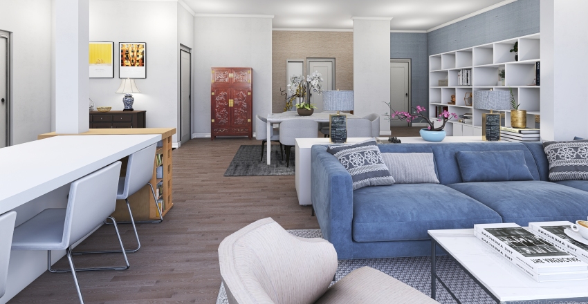 Guildford open plan Interior Design Render