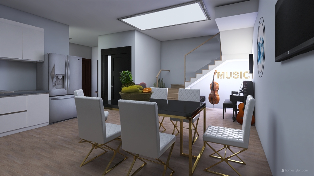 Kitchen/ Dining Room 3d design renderings
