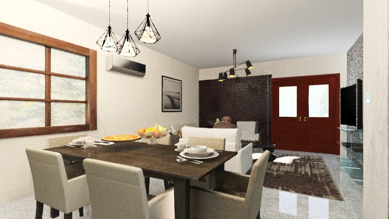 Living - Dining Room 3d design renderings