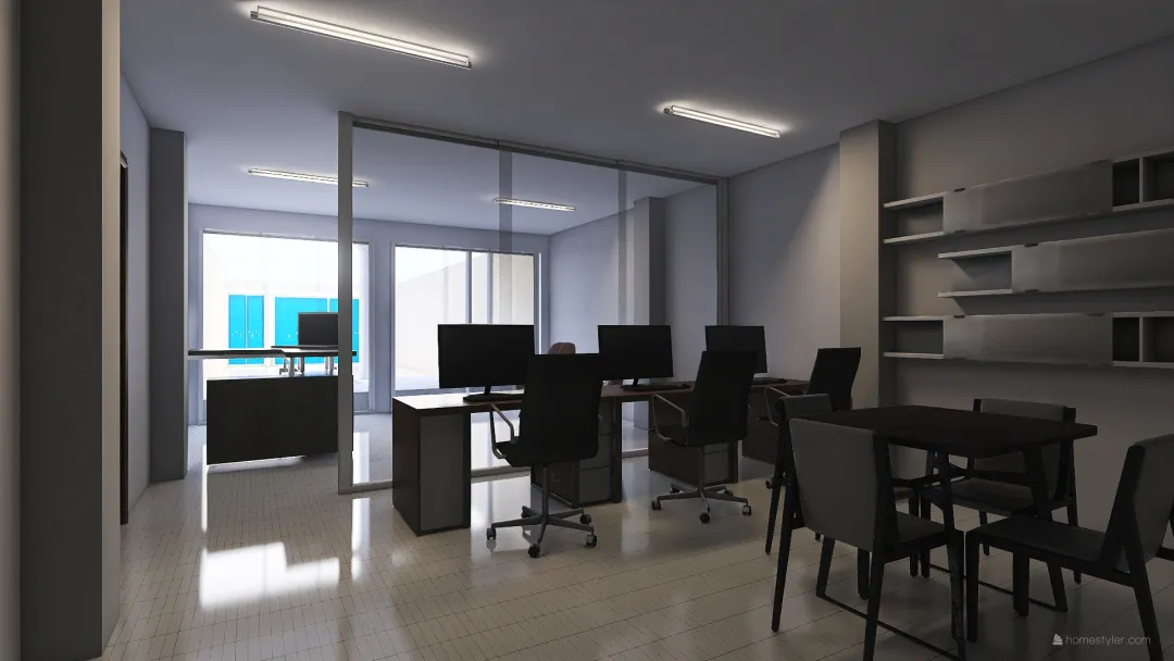 escritório 3d design renderings