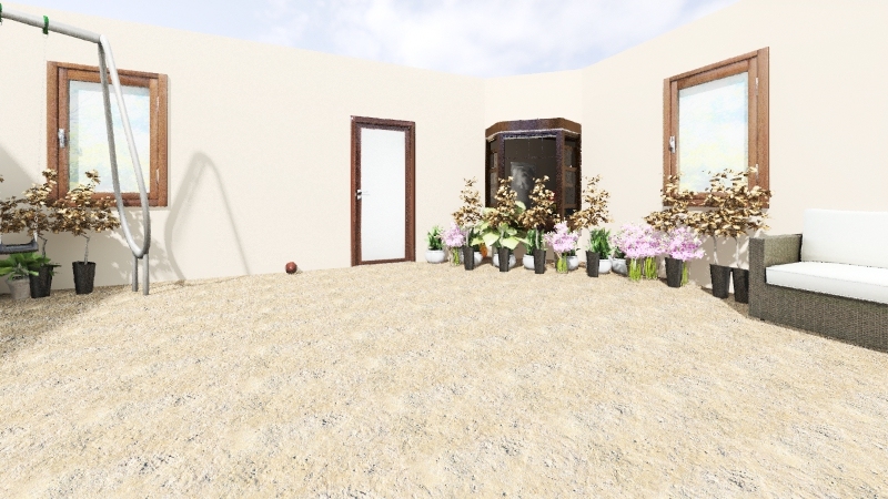 courtyard home 3d design renderings