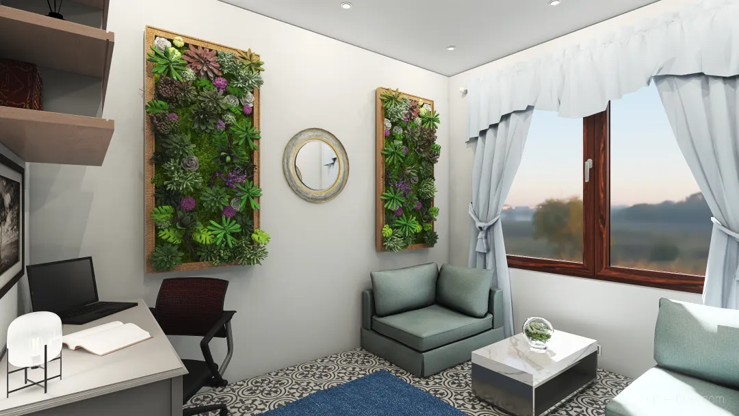 Calming Home office 3d design renderings