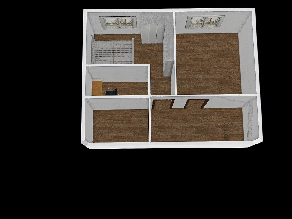 P2 biuro w sypialni 3d design renderings