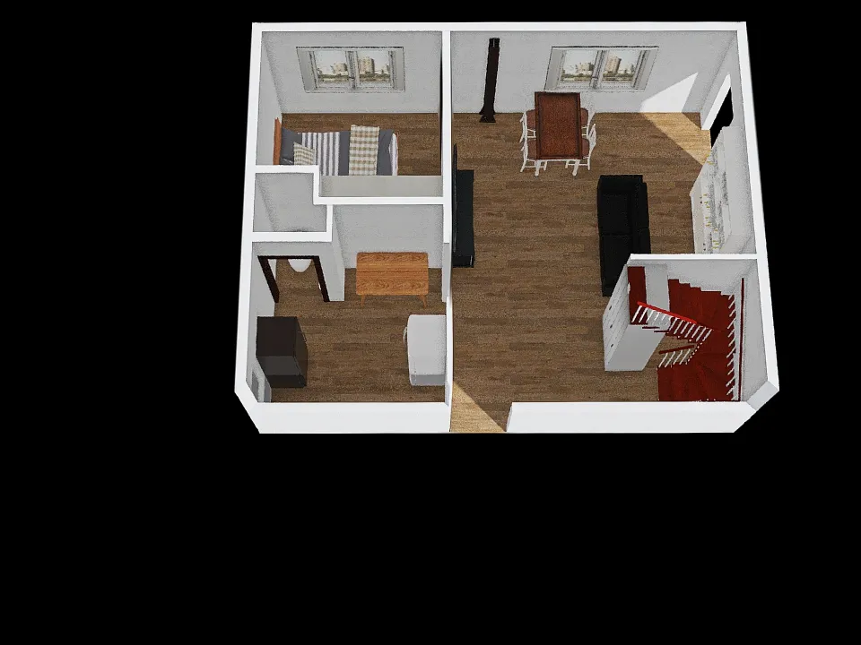 P1 kibel obok sypialni 3d design renderings