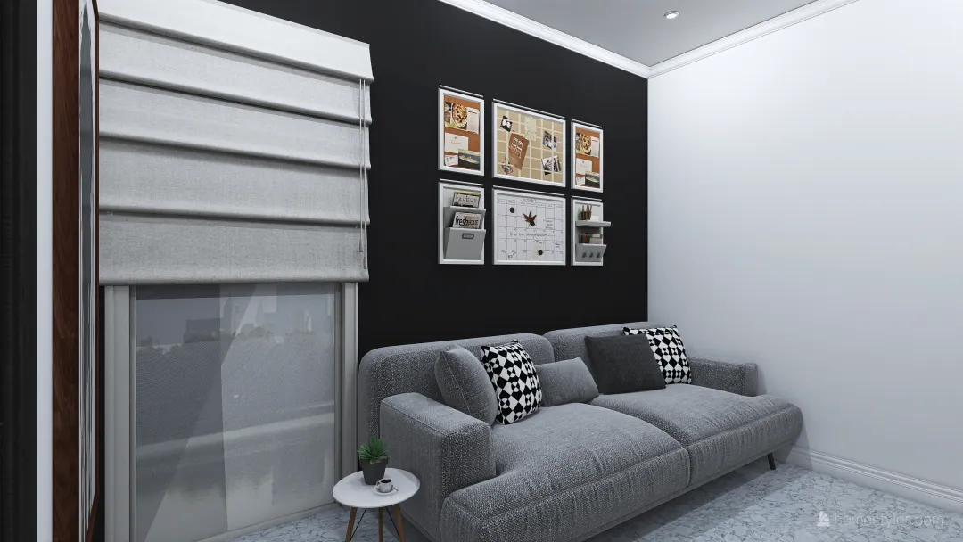 Grey Apt. Living Room 3d design renderings