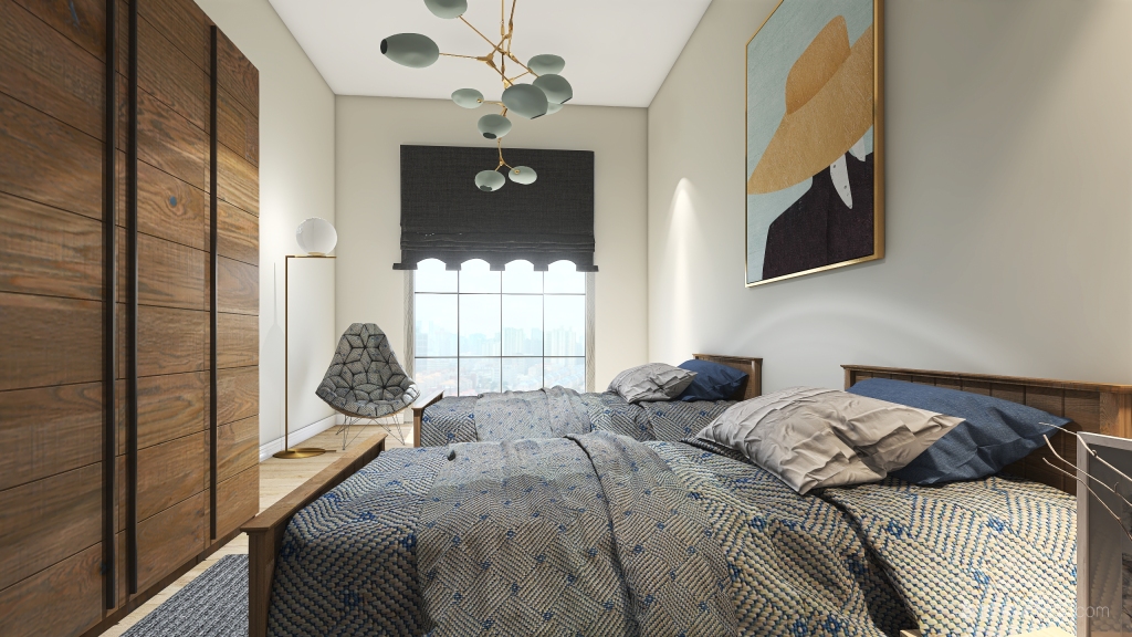 Two Bedrooms 3d design renderings