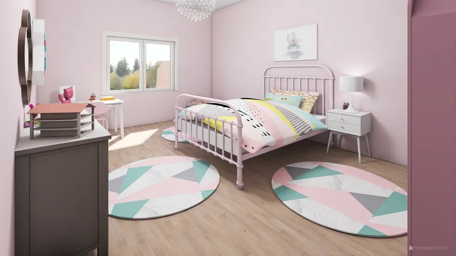 Chambre d'enfant 3d design renderings