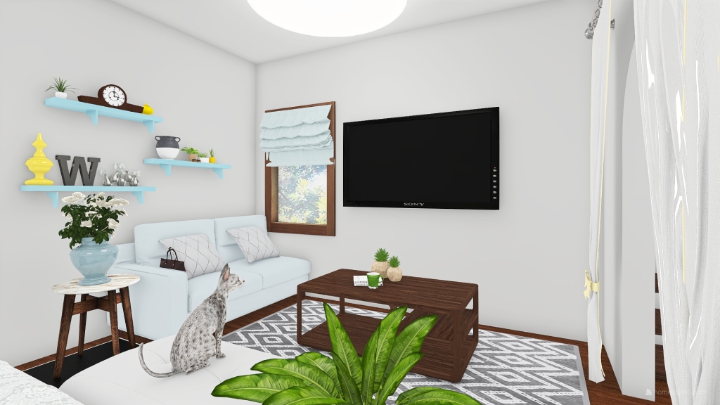 bedroom/ living room 3d design renderings