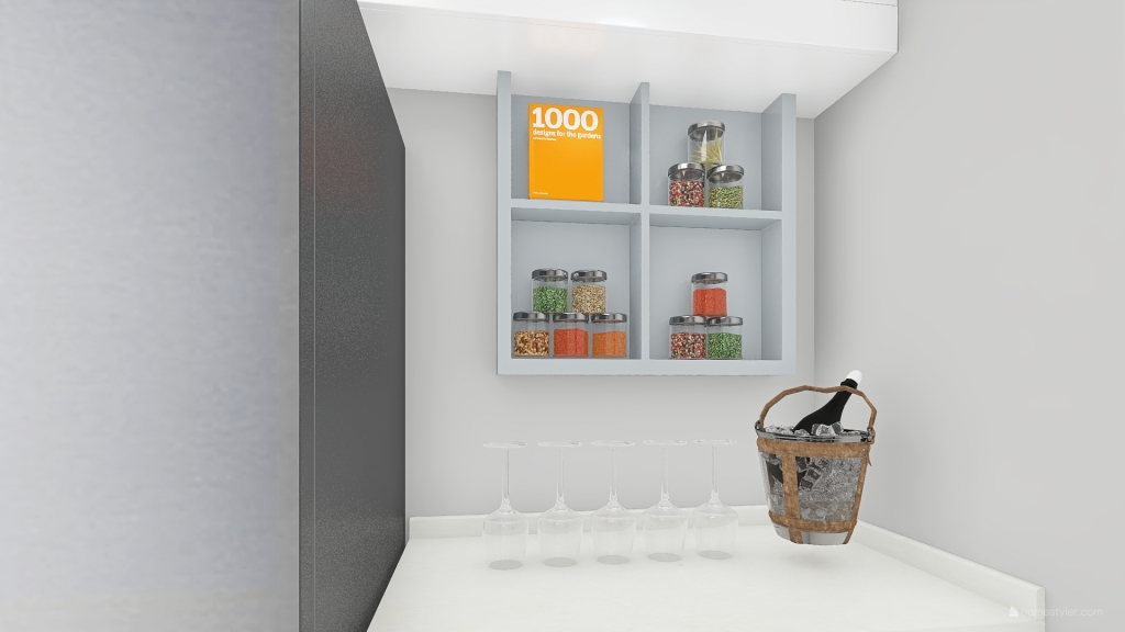 kitchen- dinning-  office 3d design renderings