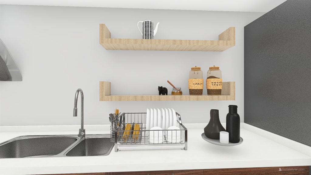 kitchen- dinning-  office 3d design renderings